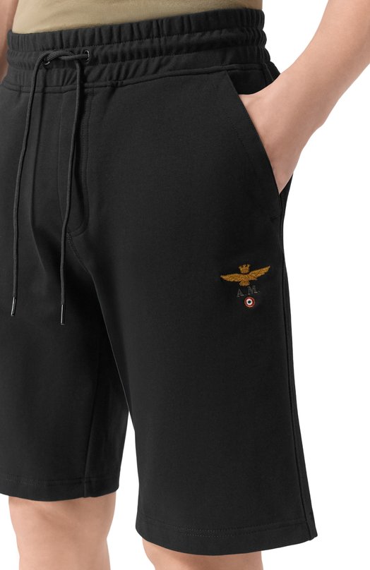 Хлопковые шорты Aeronautica Militare BF0032UF00674 Чёрный  BF0032UF00674 Фото 5