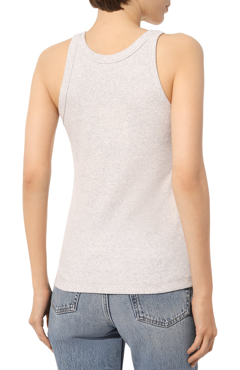 Хлопковая майка TOTEME серого цвета по цене 13450 руб., арт. 243-WRT1129-FB0246, фото 4 Хлопковая майка TOTEME, арт. 243-WRT1129-FB0246, фото 4