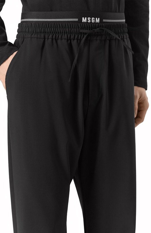 Шерстяные брюки MSGM 3940MP12/257605 Чёрный  3940MP12/257605 Фото 5