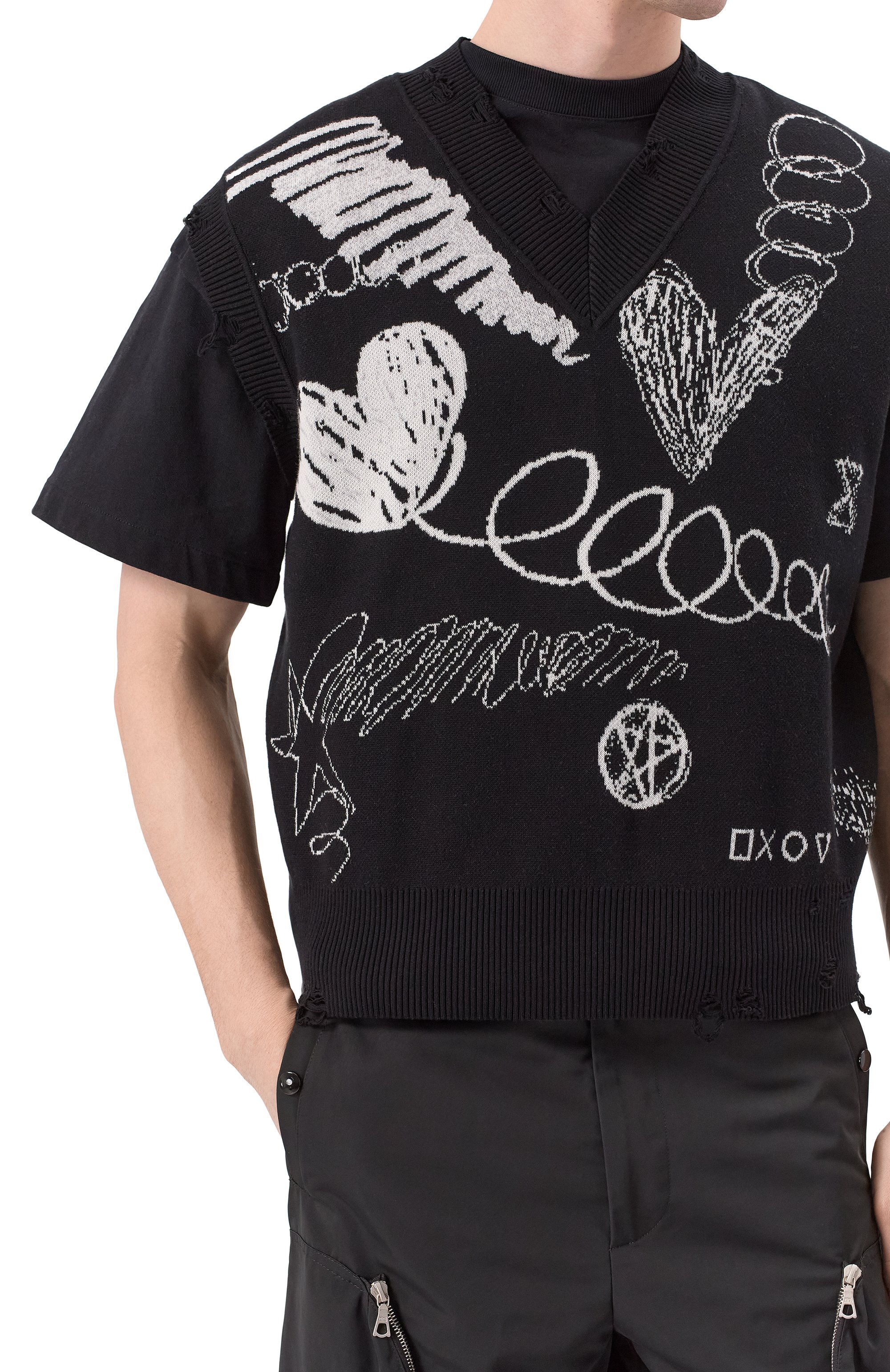 Жилет из хлопка и шерсти WHO_AM, арт. MV1-WIM1-BLK, фото 5