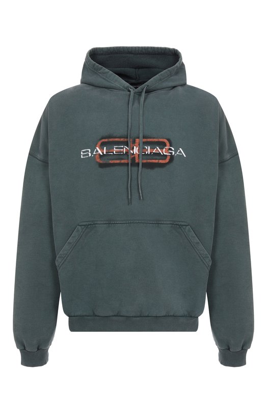 Хлопковое худи Balenciaga 850349/TTVD7 Зелёный 850349/TTVD7