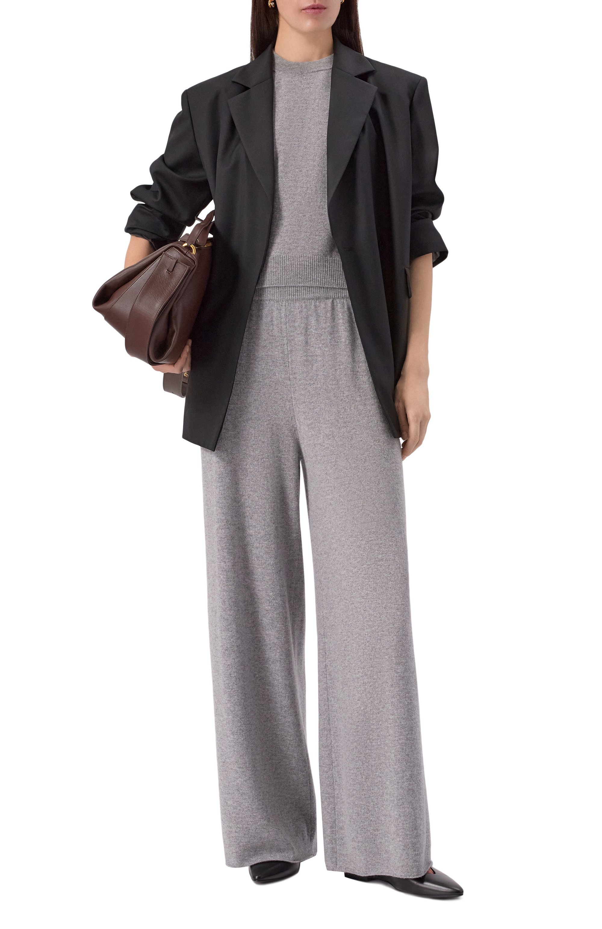 Кашемировый пуловер ERIKA CAVALLINI серого цвета по цене 58000 руб., арт. P5WB10, фото 2 Кашемировый пуловер ERIKA CAVALLINI, арт. P5WB10, фото 2