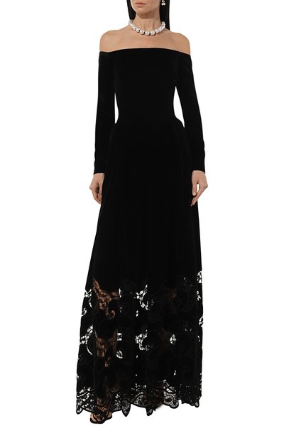 Бархатное платье ELIE SAAB черного цвета по цене 472000 руб., арт. D0429, фото 2 Бархатное платье ELIE SAAB, арт. D0429, фото 2