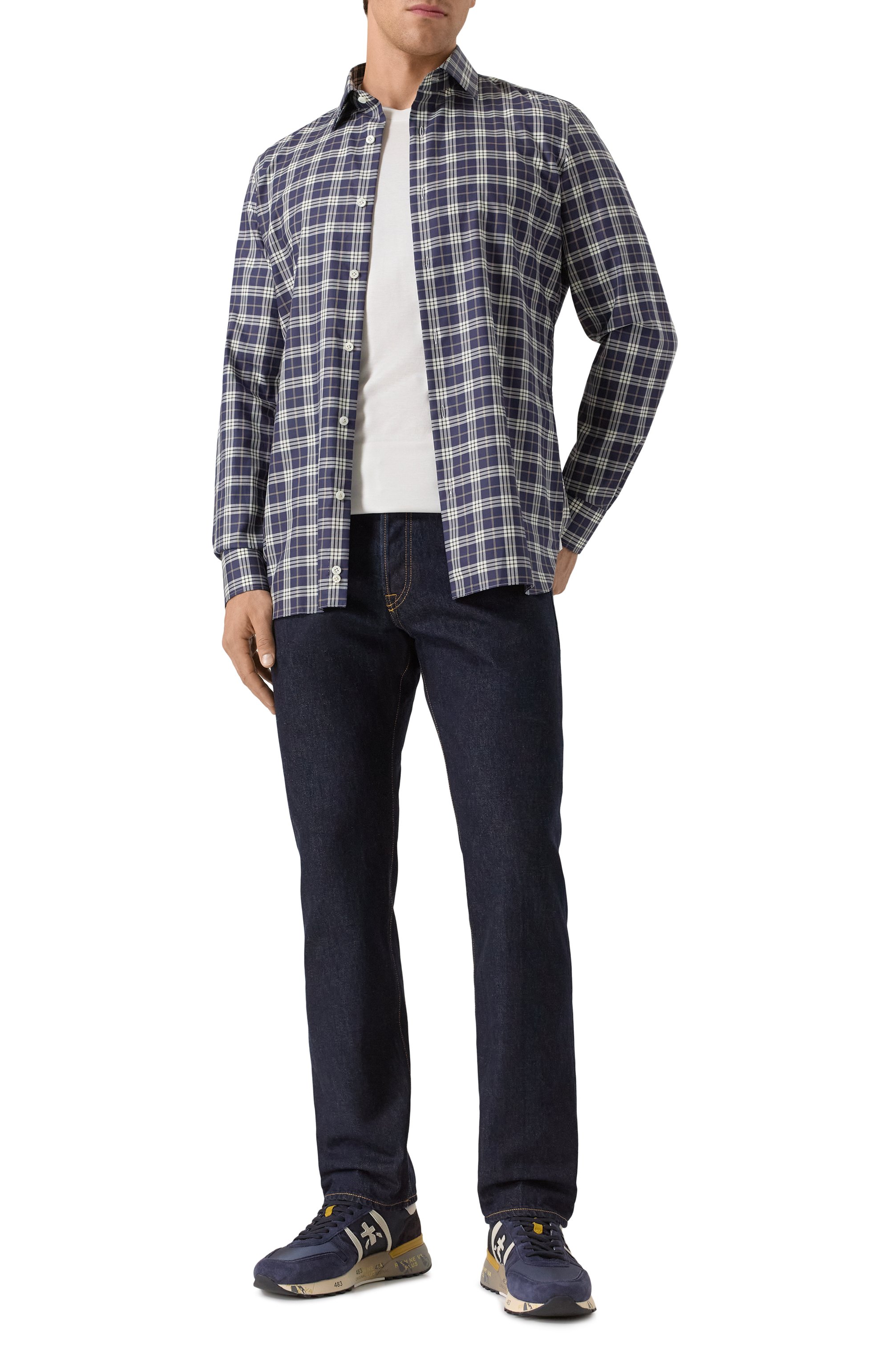 Комбинированные кроссовки lander PREMIATA темно-синего цвета по цене 29500 руб., арт. LANDER/VAR 7702, фото 2 Комбинированные кроссовки lander PREMIATA, арт. LANDER/VAR 7702, фото 2