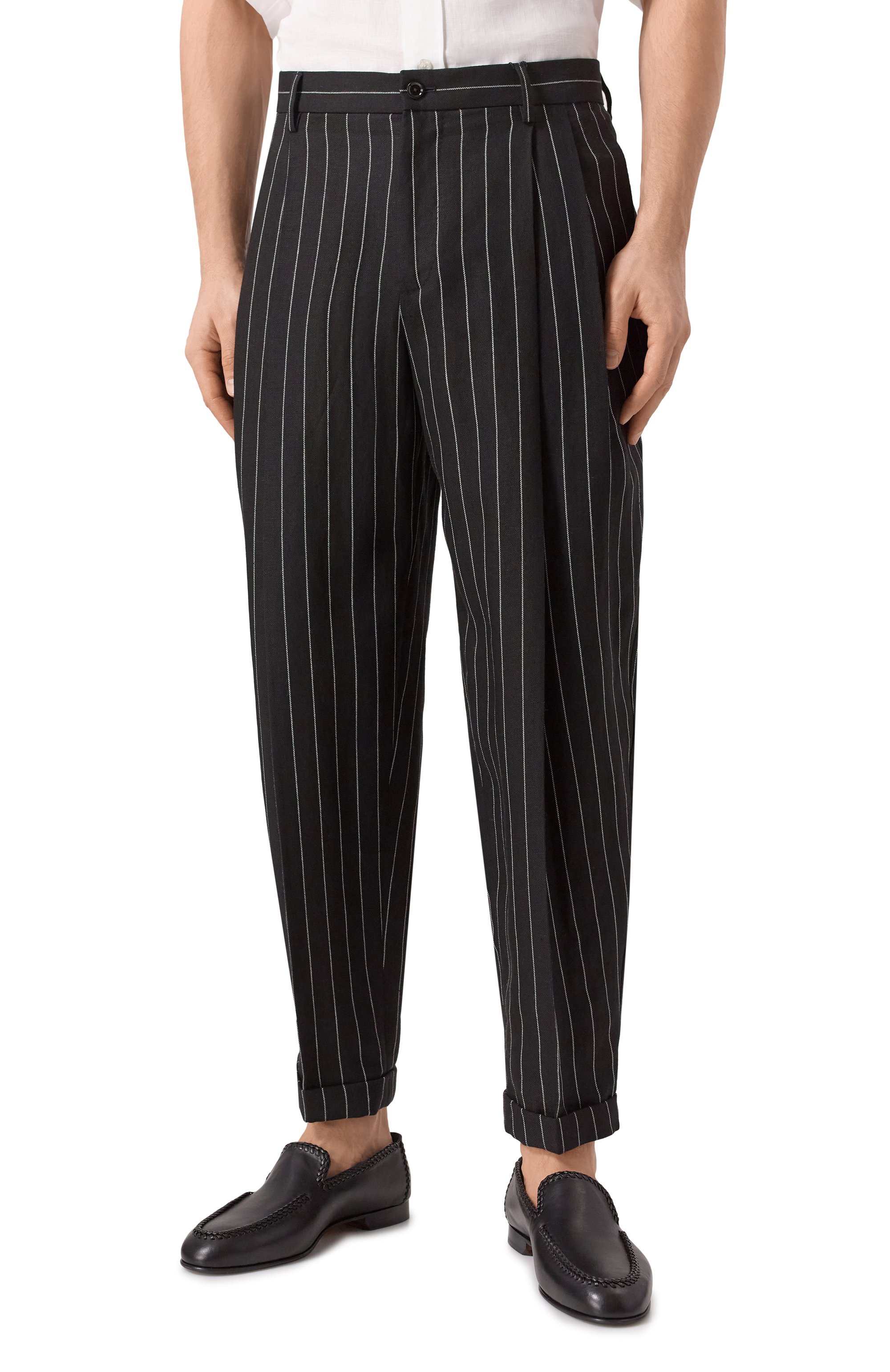 Брюки изо льна и шерсти DOLCE & GABBANA, арт. GP10DT/FR3F0, фото 3