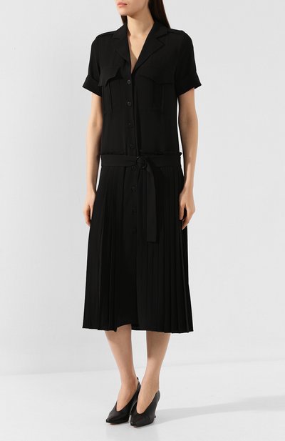 Платье-миди VICTORIA, VICTORIA BECKHAM черного цвета по цене 66450 руб., арт. DRVV 677 PAW19 TEXTURED CREPE, фото 3 Платье-миди VICTORIA, VICTORIA BECKHAM, арт. DRVV 677 PAW19 TEXTURED CREPE, фото 3