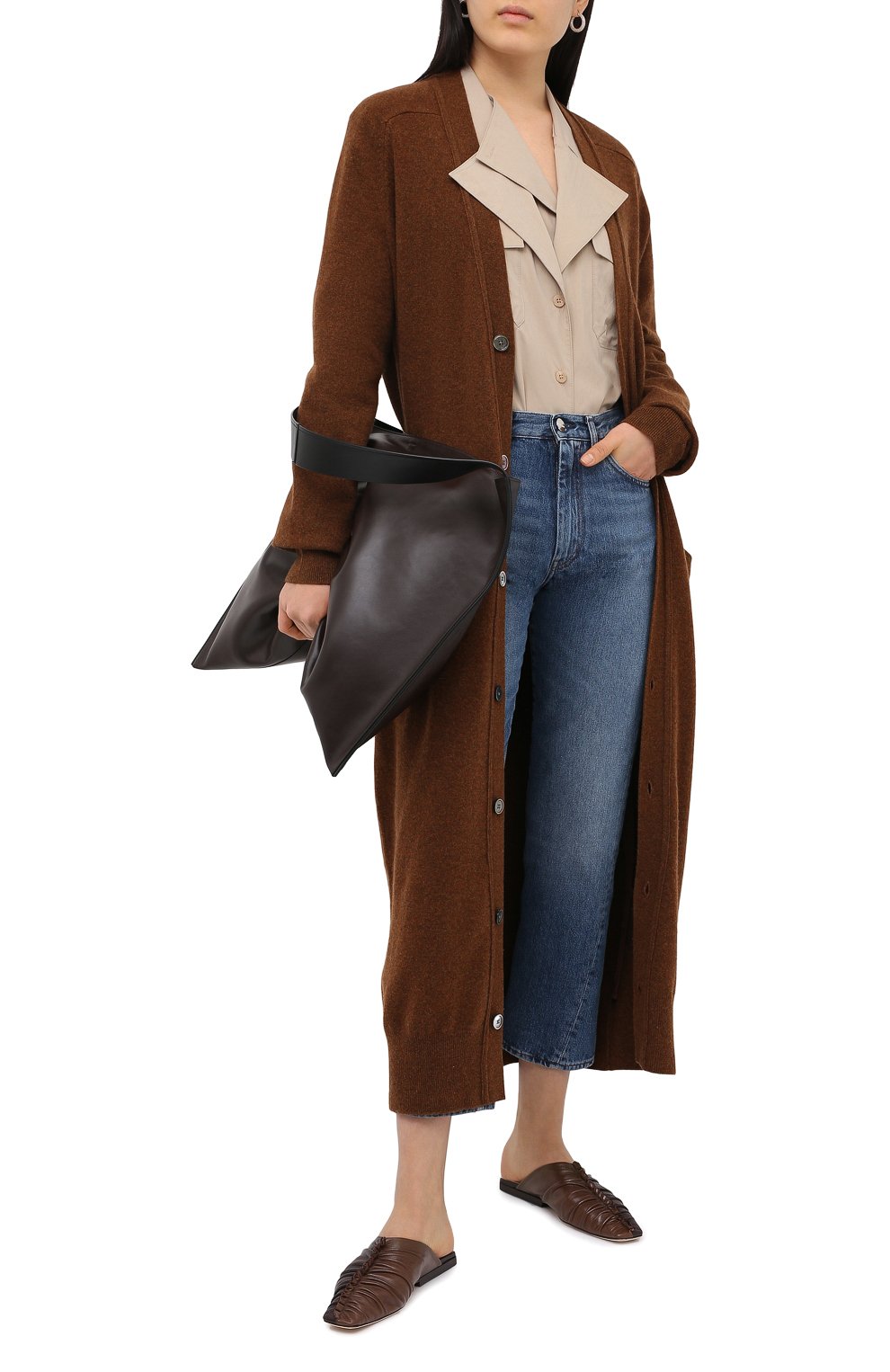 Кашемировый кардиган EXTREME CASHMERE коричневого цвета по цене 79100 руб., арт. 125/C0C0, фото 2 Кашемировый кардиган EXTREME CASHMERE, арт. 125/C0C0, фото 2