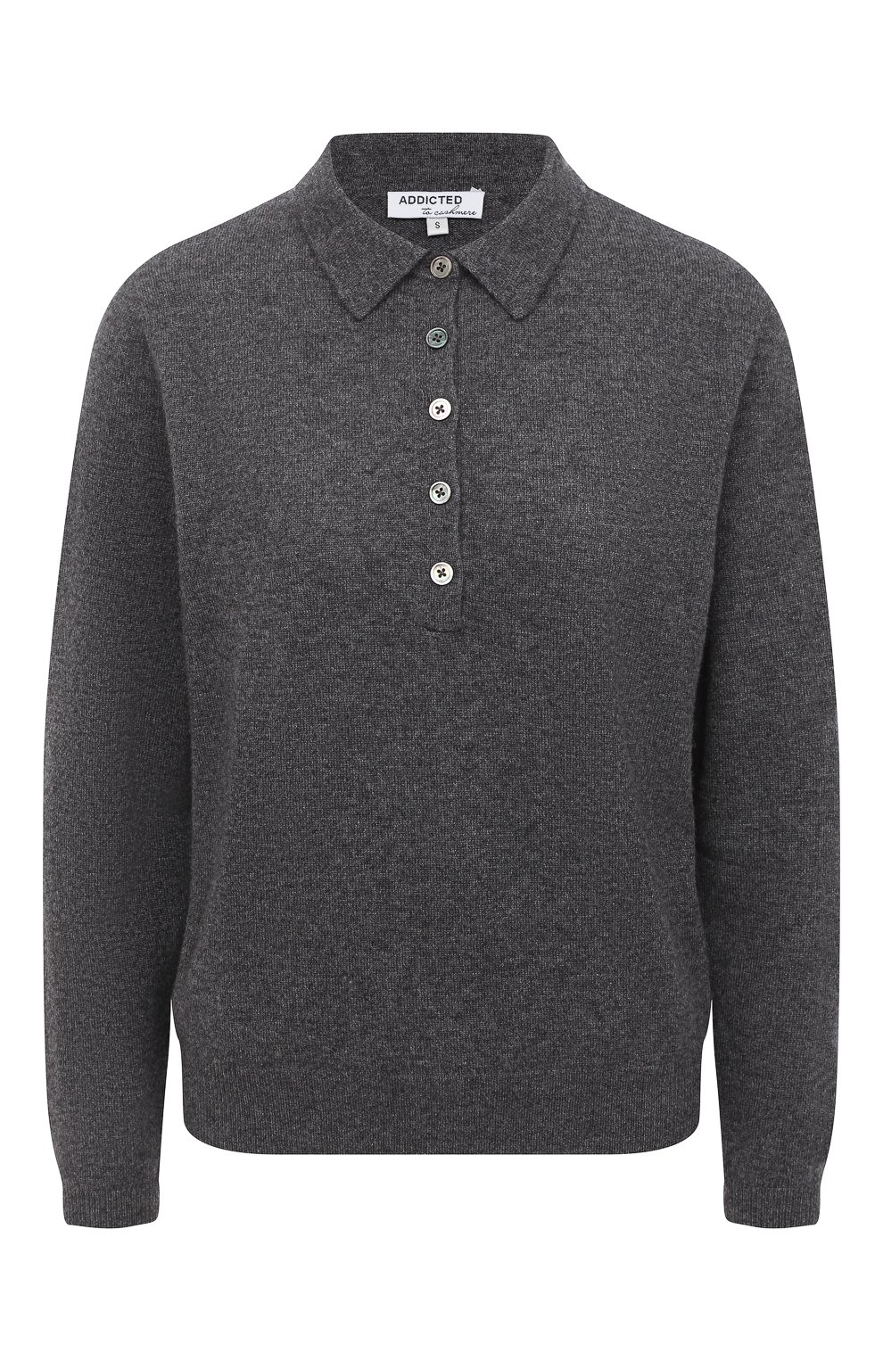 Кашемировое поло ADDICTED темно-серого цвета по цене 27000 руб., арт. MK921, фото 1 Кашемировое поло ADDICTED, арт. MK921, фото 1