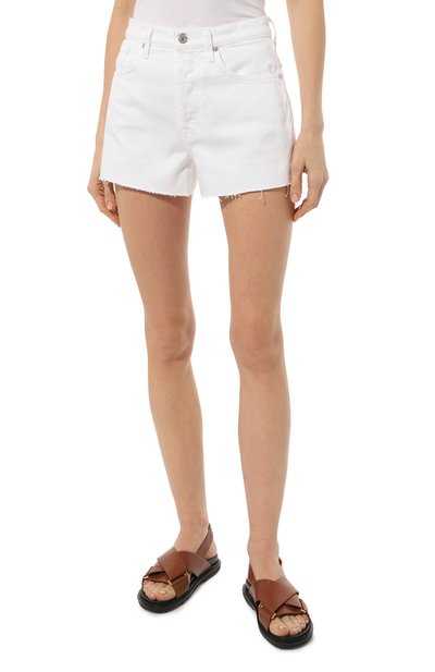 Джинсовые шорты 7 FOR ALL MANKIND белого цвета по цене 15950 руб., арт. JSEUC290YA, фото 3 Джинсовые шорты 7 FOR ALL MANKIND, арт. JSEUC290YA, фото 3