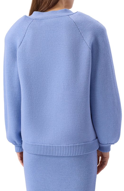 Шерстяной кардиган ROWEN ROSE KNI_RR_K011/KNIT Голубой  KNI_RR_K011/KNIT Фото 4