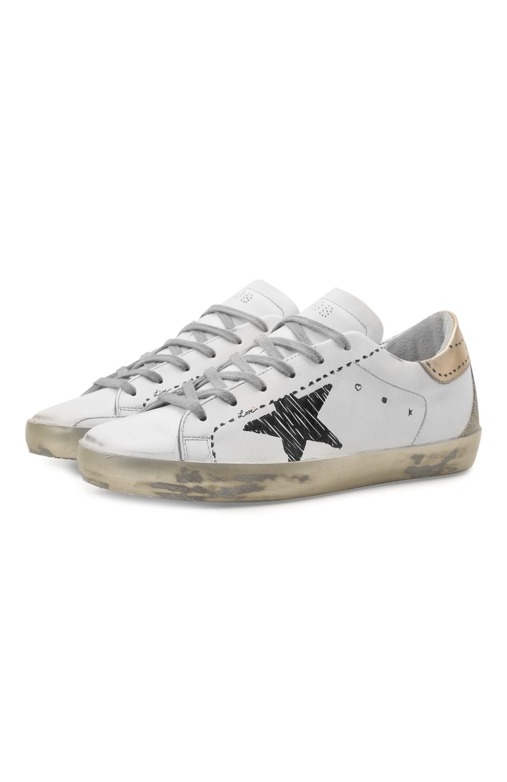 Кожаные кеды superstar GOLDEN GOOSE DELUXE BRAND, арт. GWF00102.F002028, фото 1