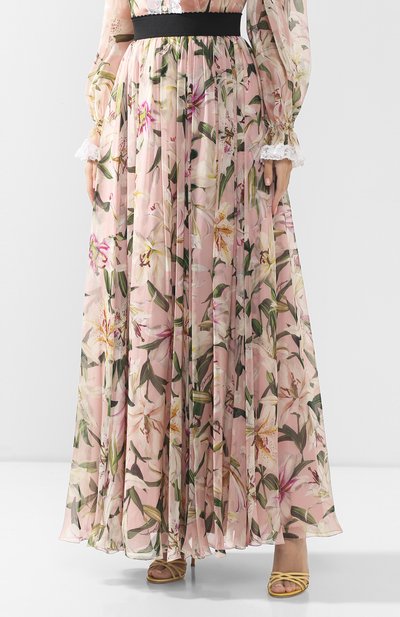 Шелковая юбка DOLCE & GABBANA светло-розового цвета по цене 354000 руб., арт. F4B0WT/HS147, фото 3 Шелковая юбка DOLCE & GABBANA, арт. F4B0WT/HS147, фото 3