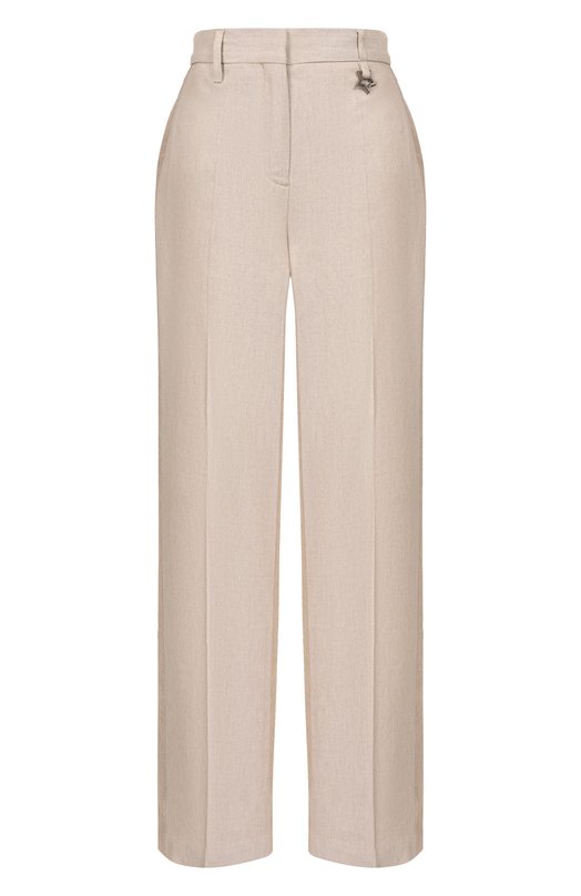 Брюки изо льна и вискозы Lorena Antoniazzi P2638PA01M/5154 Бежевый P2638PA01M/5154