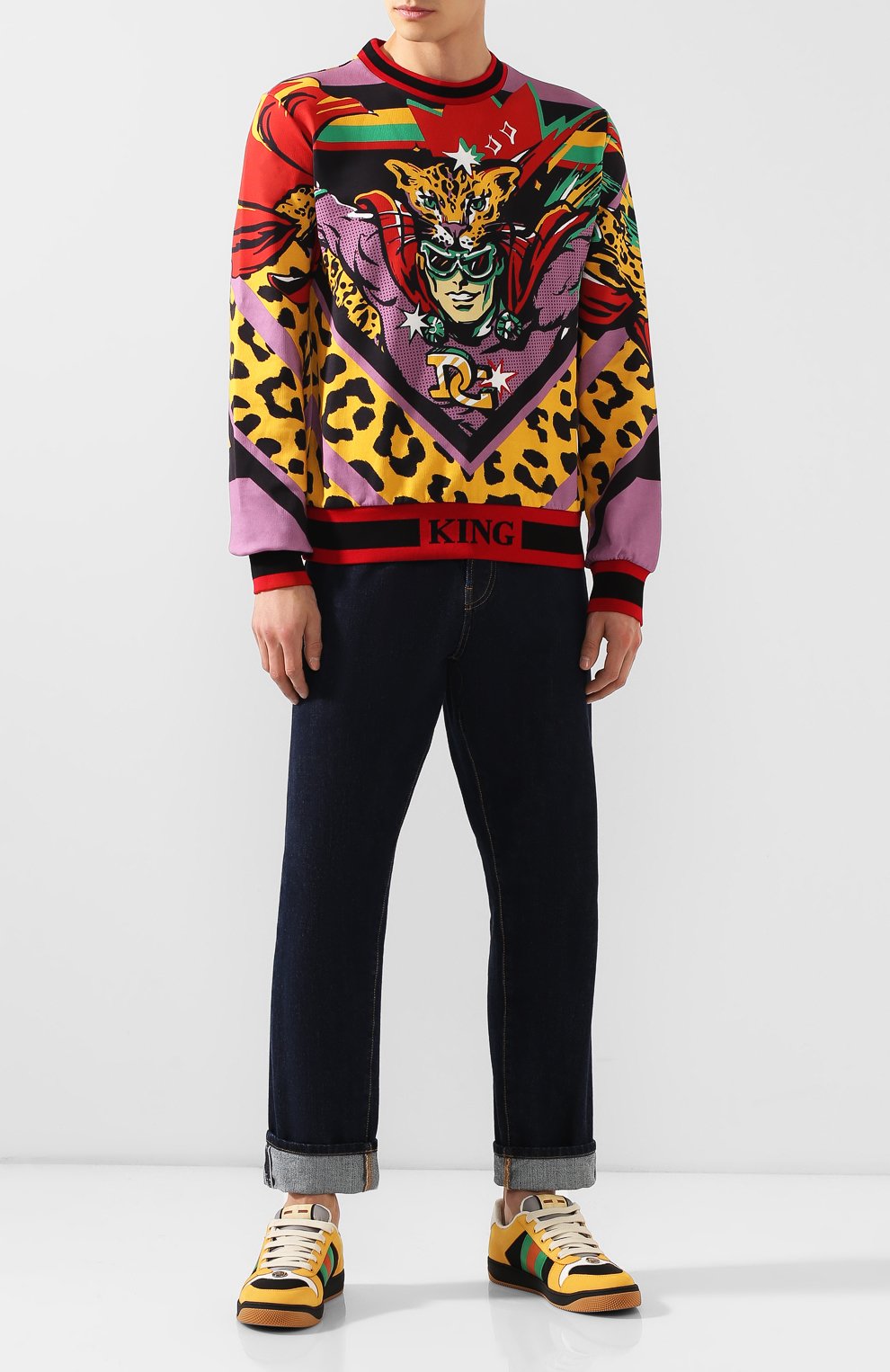 Комбинированные кеды screener GUCCI желтого цвета по цене 93600 руб., арт. 576223/9PYQ0, фото 2 Комбинированные кеды screener GUCCI, арт. 576223/9PYQ0, фото 2