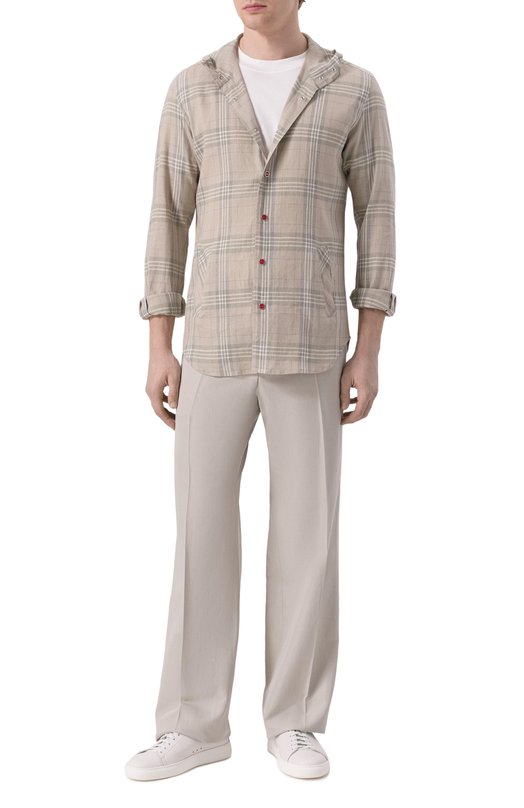 Льняная рубашка Kiton UMCMARH0926705_46-50 Бежевый  UMCMARH0926705_46-50 Фото 2