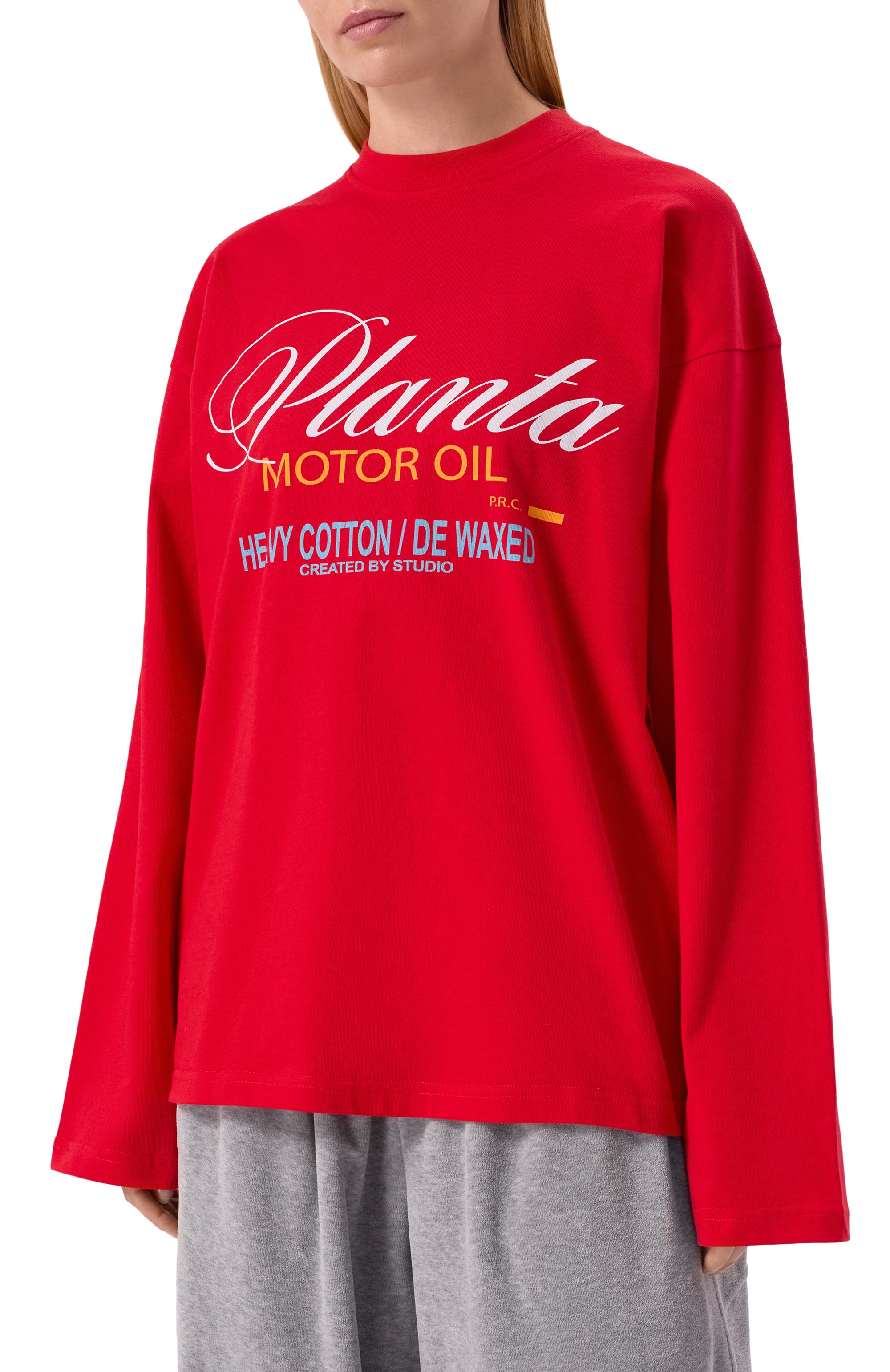 Хлопковый лонгслив PLANTA ROSA, арт. PR/L01.1/MOTOROIL-WHITE/220, фото 6