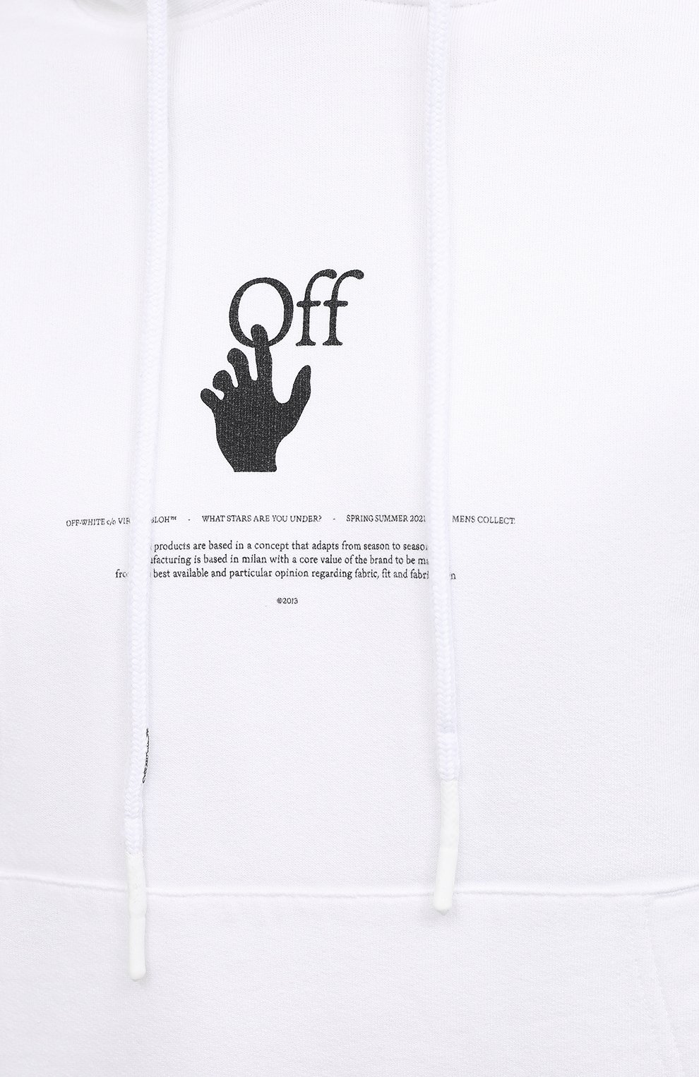 Хлопковое худи OFF-WHITE белого цвета по цене 49950 руб., арт. 0MBB034R21FLE005, фото 5 Хлопковое худи OFF-WHITE, арт. 0MBB034R21FLE005, фото 5
