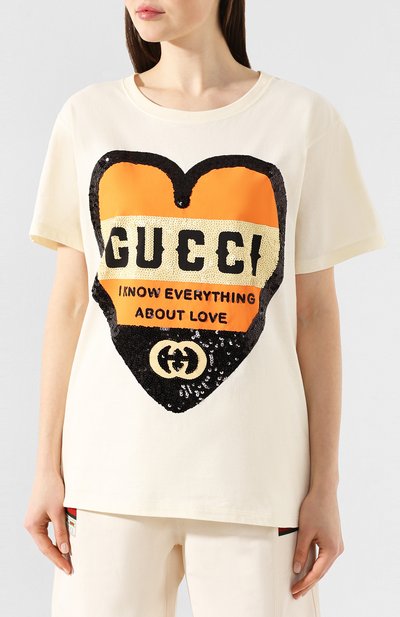 Хлопковая футболка GUCCI, арт. 492347/XJB72, фото 3