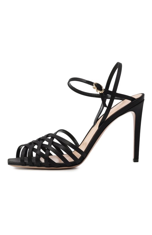 Атласные босоножки Kerry 95 Gianvito Rossi G32629.95RIC.CRENER0 Чёрный  G32629.95RIC.CRENER0 Фото 4