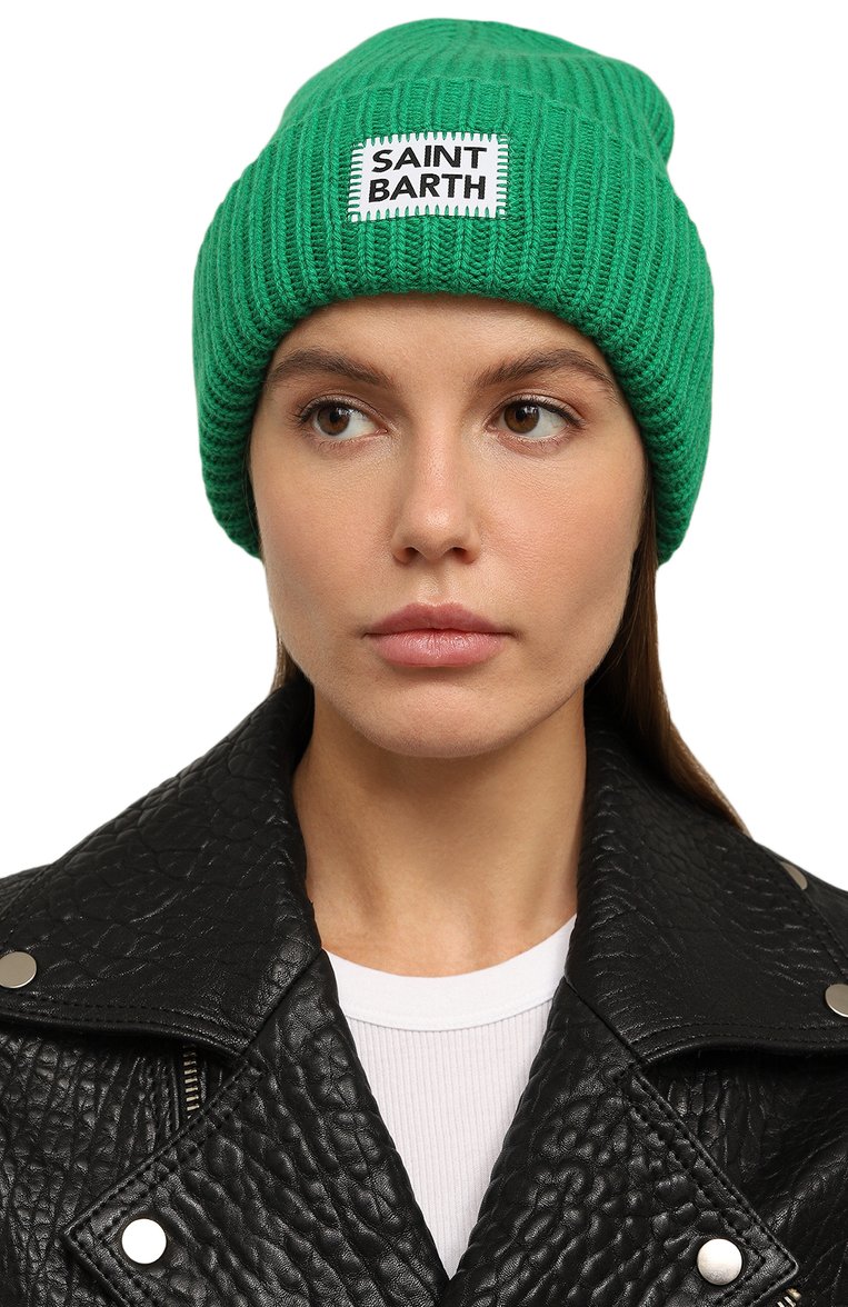 Женская шапка из шерсти и вискозы MC2 SAINT BARTH зеленого цвета, арт. STBW/BERRY W/00813E | Фото 2 (Материал: Текстиль, Шерсть; Материал сплава: Проставлено; Нос: Не проставлено)