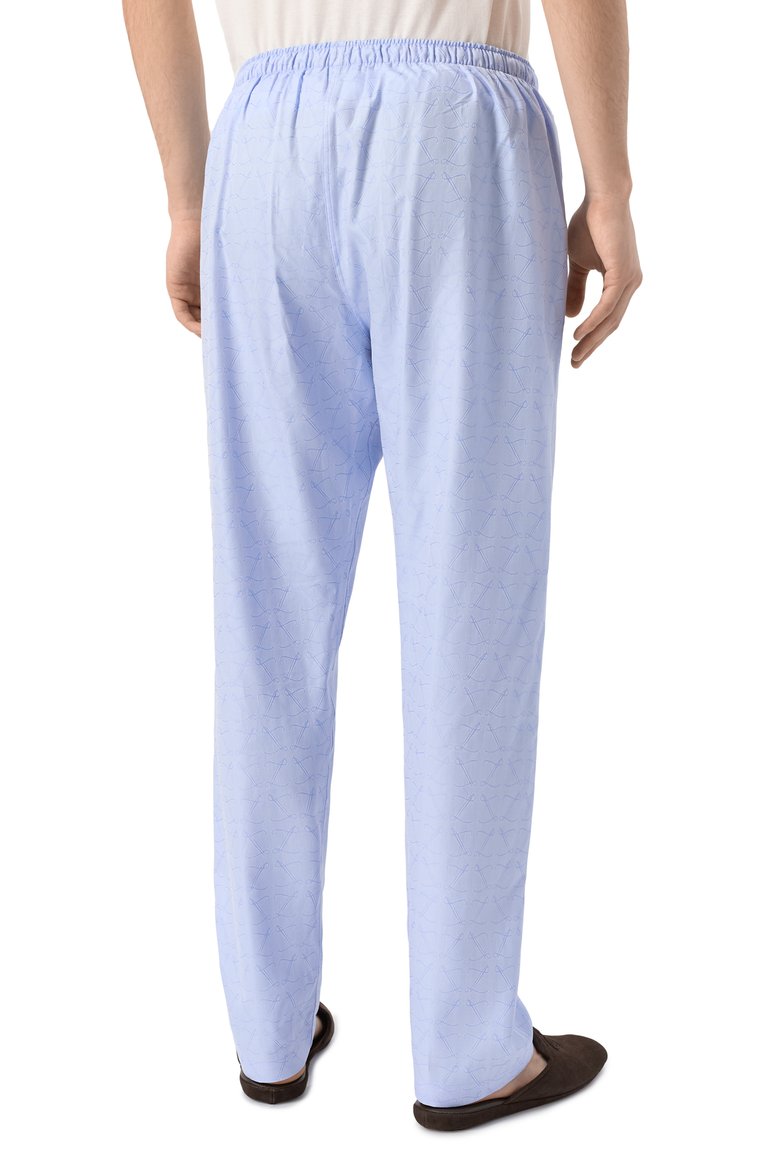 Мужские хлопковые домашние брюки ZIMMERLI голубого цвета, арт. 4286Z-75182 | Фото 4 (Материал внешний: Хлопок; Длина (брюки, джинсы): Стандартные; Кросс-КТ: домашняя одежда; Автоматизация состава: Проставлено; Автоматизация ТО: Проставлено)