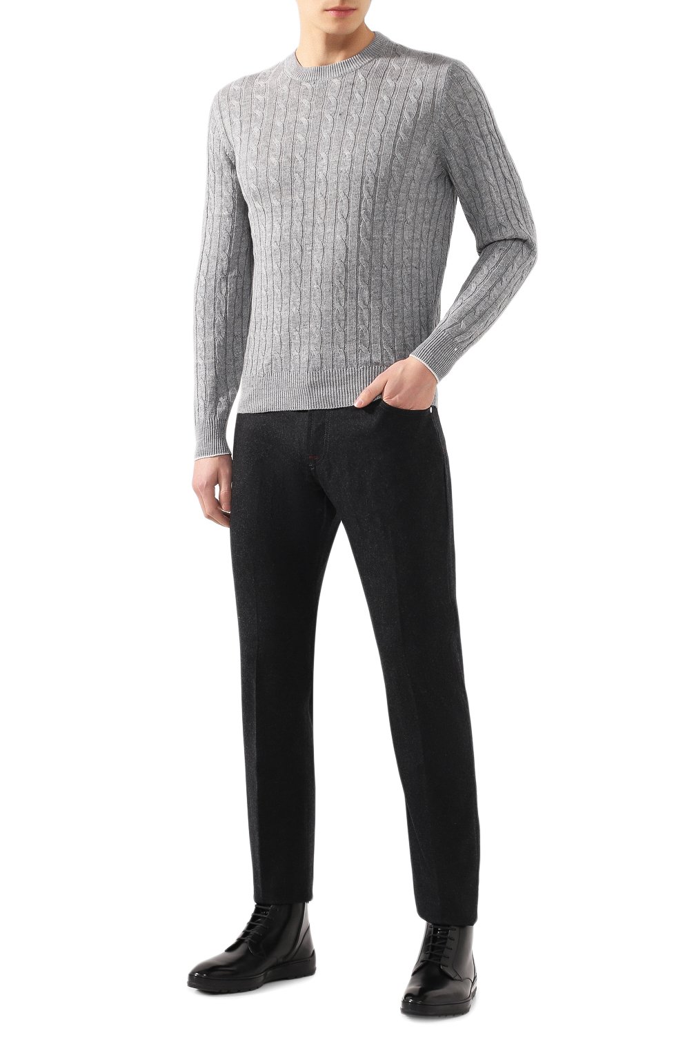 Джемпер изо льна и хлопка BRUNELLO CUCINELLI, арт. M2L76020, фото 2