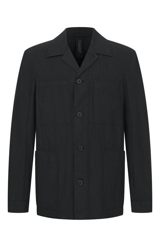 Хлопковая куртка-рубашка Transit CFUTRCB116WR Чёрный CFUTRCB116WR