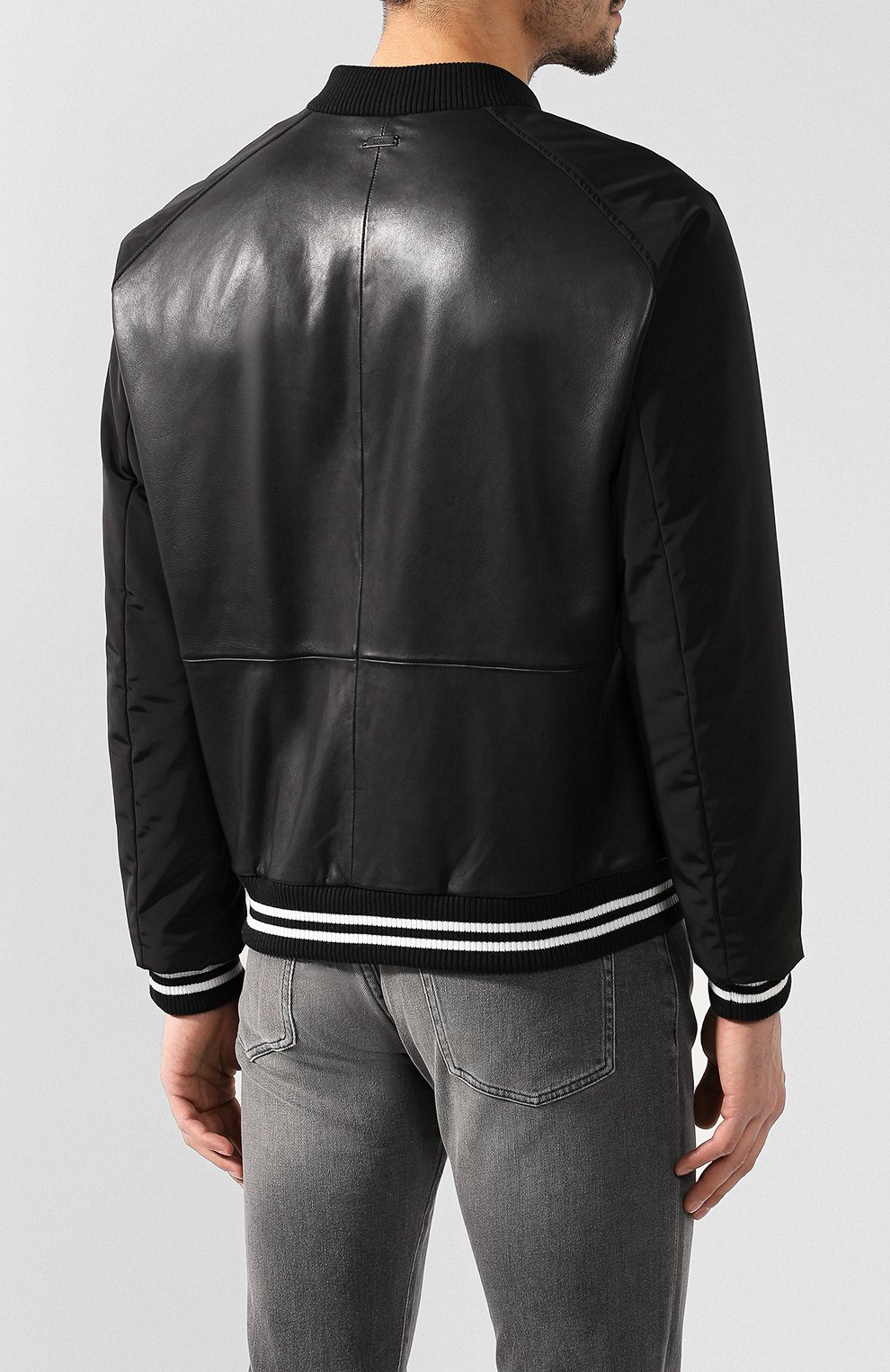 Кожаный бомбер BOSS черного цвета по цене 53500 руб., арт. 50398818, фото 4 Кожаный бомбер BOSS, арт. 50398818, фото 4