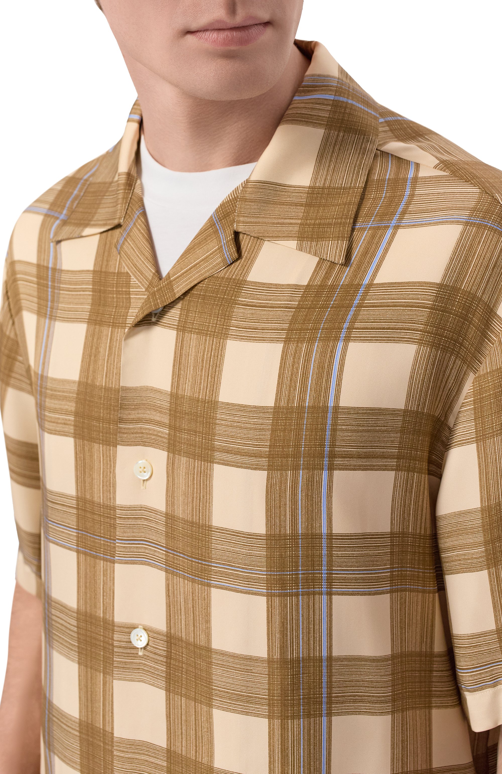 Рубашка из вискозы JIL SANDER бежевого цвета по цене 169500 руб., арт. J22DL0364/J65341, фото 5 Рубашка из вискозы JIL SANDER, арт. J22DL0364/J65341, фото 5