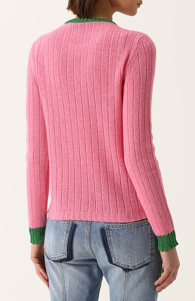 Шерстяной пуловер фактурной вязки с круглым вырезом GUCCI, арт. 482367/X9D49, фото 4