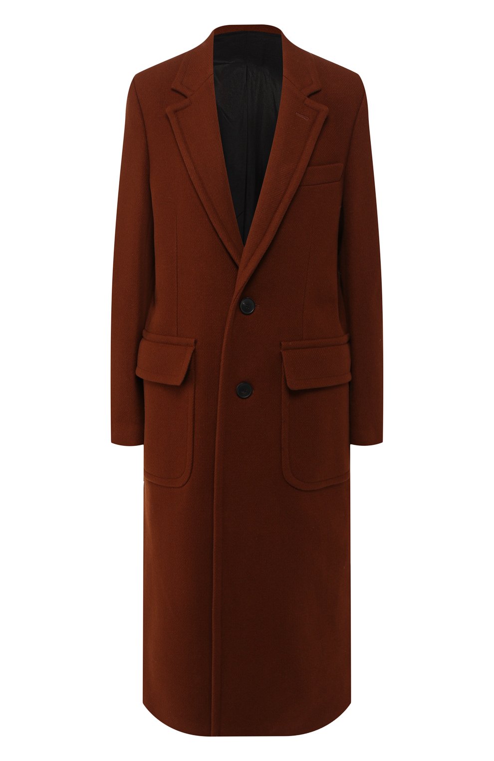 Шерстяное пальто AMI коричневого цвета по цене 73400 руб., арт. H19FM002.224, фото 1 Шерстяное пальто AMI, арт. H19FM002.224, фото 1