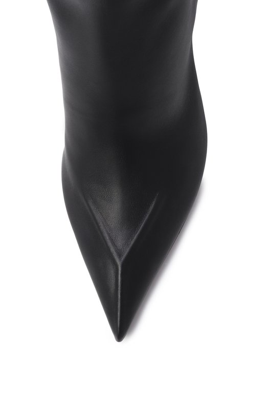 Кожаные сапоги Christine Slouch 80 Amina Muaddi CHRISTINE SL0UCH B00T 80/CALF Чёрный  CHRISTINE SL0UCH B00T 80/CALF Фото 6