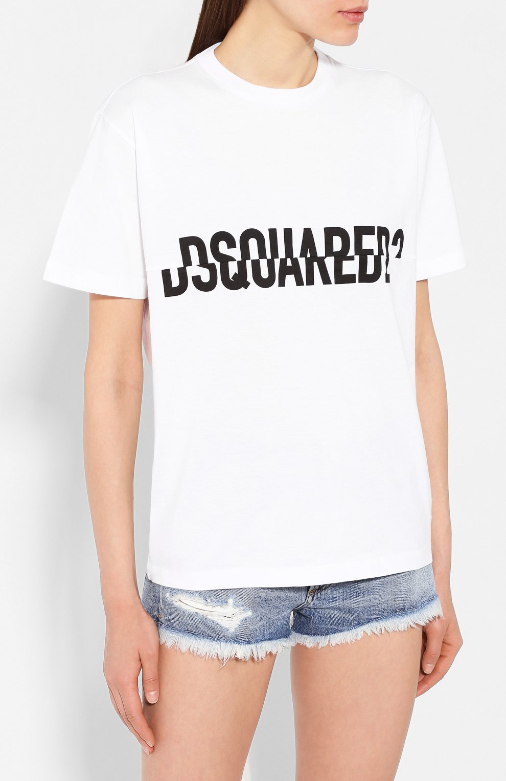 Хлопковая футболка DSQUARED2 белого цвета по цене 21050 руб., арт. S75GD0019/S23009, фото 3 Хлопковая футболка DSQUARED2, арт. S75GD0019/S23009, фото 3