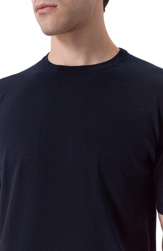 Хлопковый джемпер Kiton UMKXX37 Синий  UMKXX37 Фото 5