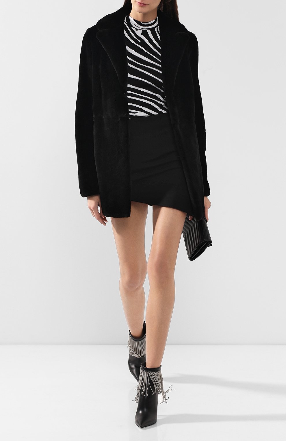 Шуба из меха норки SAINT LAURENT черного цвета по цене 1965000 руб., арт. 563661/Y7UR2, фото 2 Шуба из меха норки SAINT LAURENT, арт. 563661/Y7UR2, фото 2