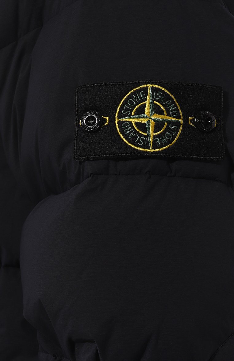 Мужская пуховик STONE ISLAND темно-синего цвета, арт. 791544028 | Фото 5 (Мужское Кросс-КТ: пуховик-короткий; Рукава: Длинные; Материал внешний: Синтетический материал; Материал сплава: Проставлено; Материал подклада: Синтетический материал; Драгоценные камни: Проставлено; Длина (верхняя одежда): Короткие; Материал утеплителя: Пух и перо; Стили: Кэжуэл)