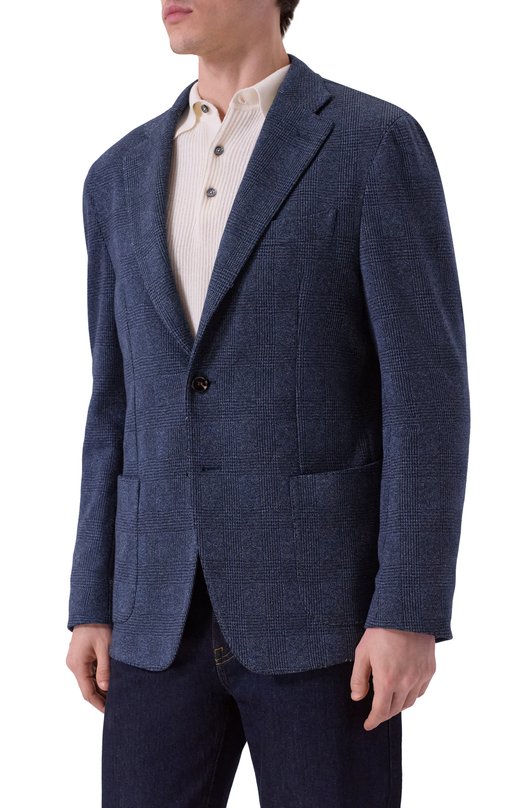 Пиджак из хлопка и шерсти Andrea Campagna BIELLA/DD106 Синий  BIELLA/DD106 Фото 4