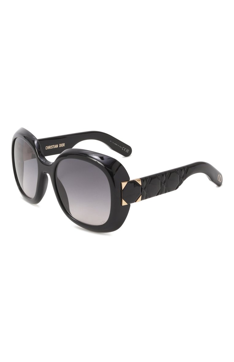 Женские солнцезащитные очки DIOR EYEWEAR черного цвета, арт. LADY 95.22 R2I 10A1 | Фото 1 (Тип очков: С/з; Нос: Не проставлено; Региональные ограничения белый список (Axapta Mercury): Не проставлено; Материал: Пластик; Очки форма: Круглые; Оптика Гендер: оптика-женское)