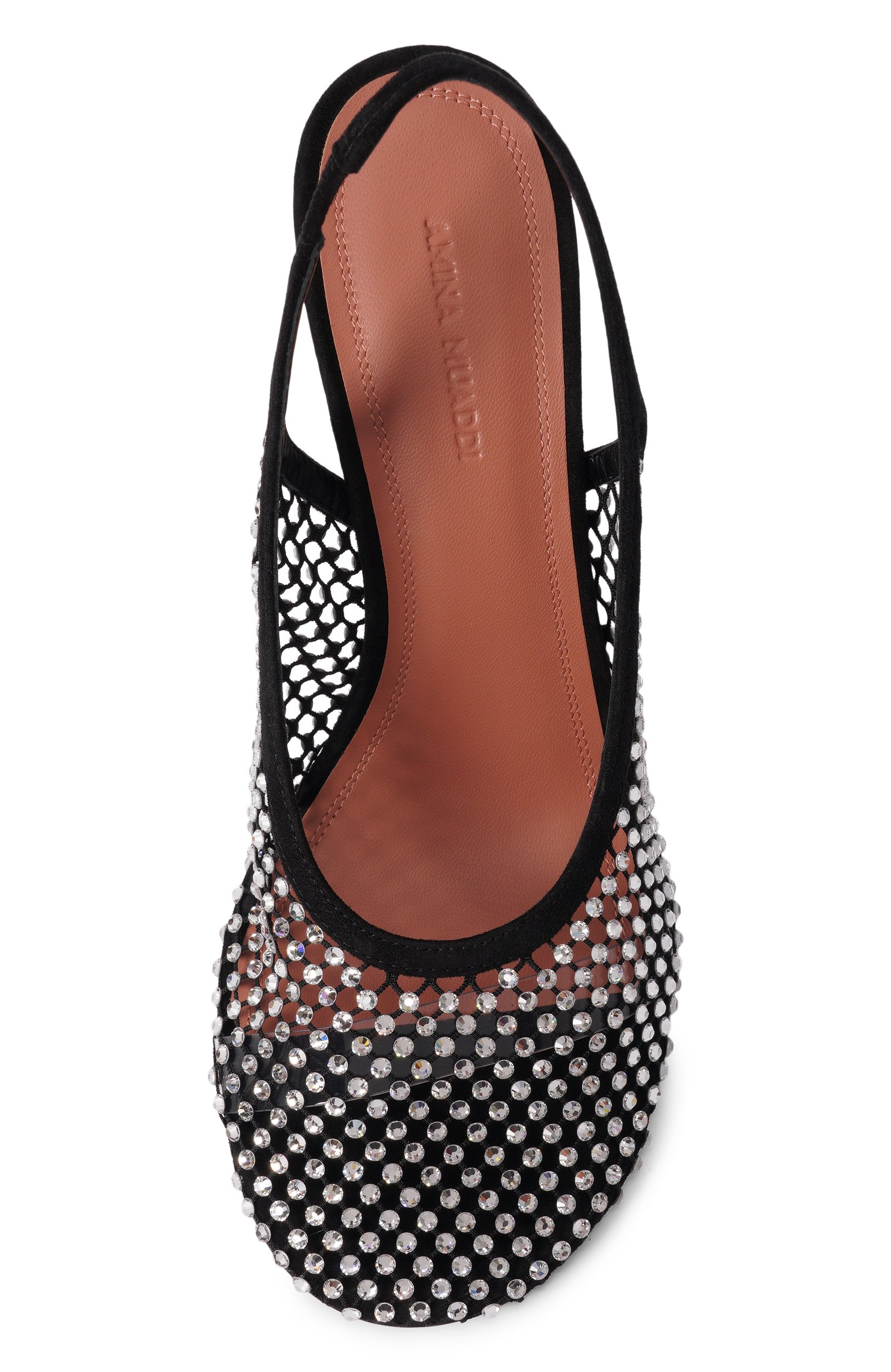 Текстильные туфли dolly crystal AMINA MUADDI, арт. D0LLY CRYSTAL NET SLING 95/SUEDE, фото 6