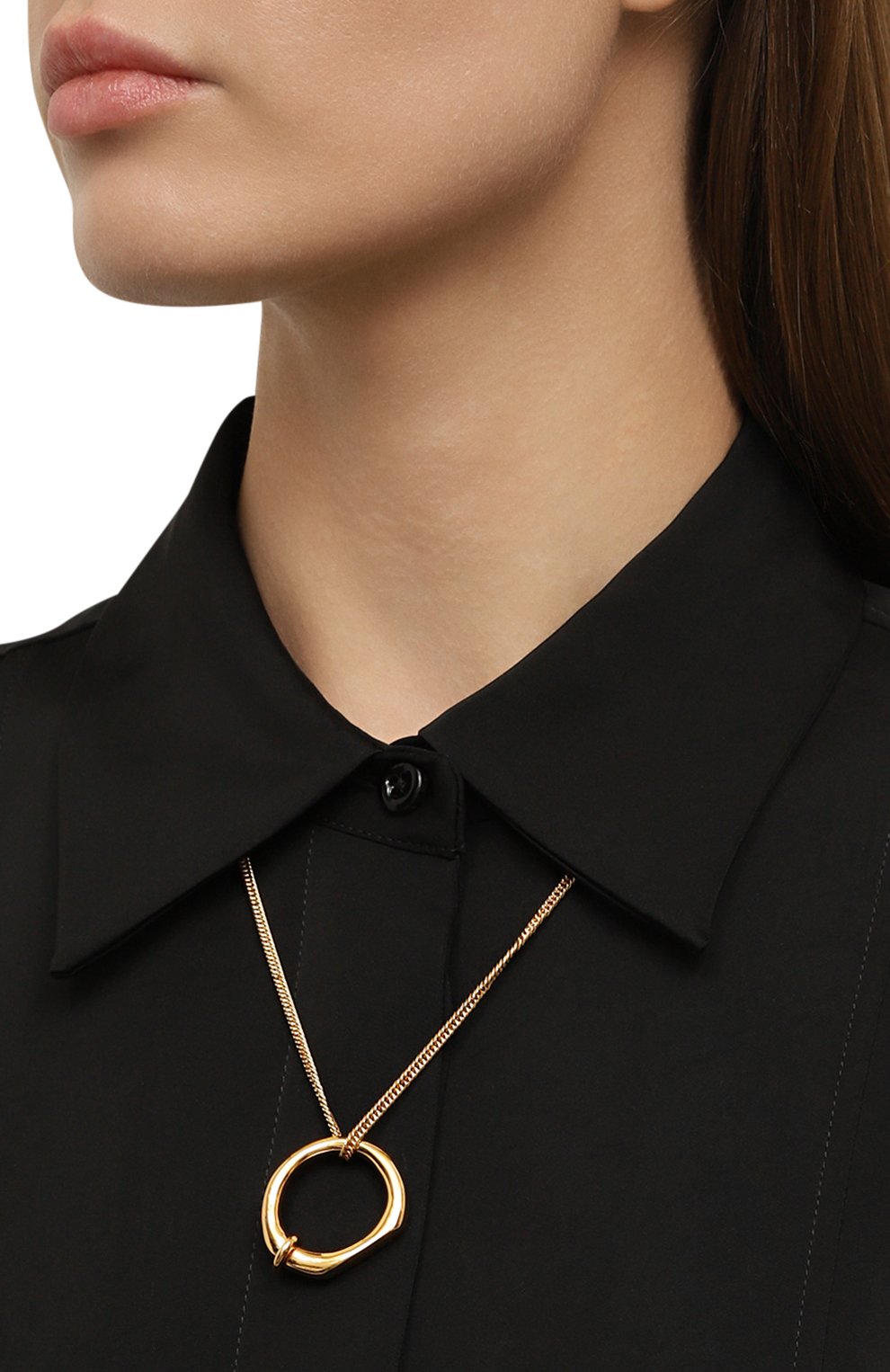 Подвеска на цепочке JIL SANDER золотого цвета по цене 73700 руб., арт. J11UU0052 P4877/G0LD, фото 2 Подвеска на цепочке JIL SANDER, арт. J11UU0052 P4877/G0LD, фото 2