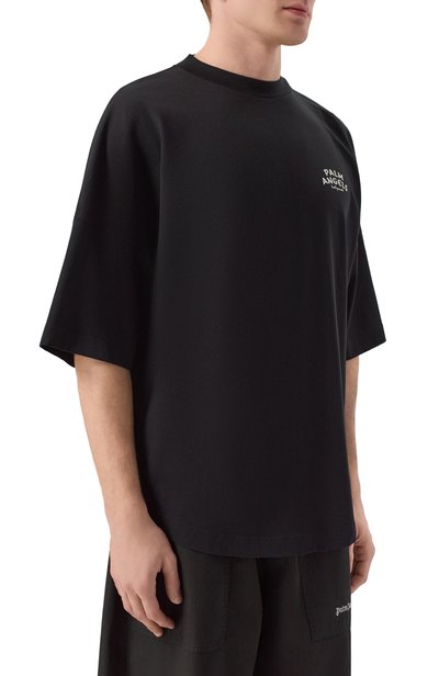 Хлопковая футболка PALM ANGELS черного цвета по цене 33950 руб., арт. PAMAA005JR003, фото 3 Хлопковая футболка PALM ANGELS, арт. PAMAA005JR003, фото 3