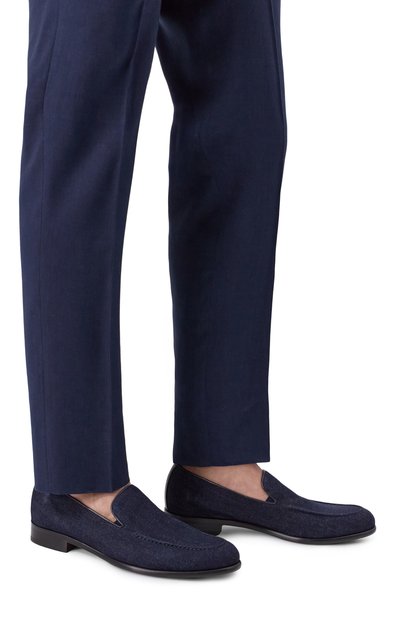 Текстильные лоферы DOUCAL'S темно-синего цвета по цене 52750 руб., арт. DU3385STRAPY758N, фото 3 Текстильные лоферы DOUCAL'S, арт. DU3385STRAPY758N, фото 3