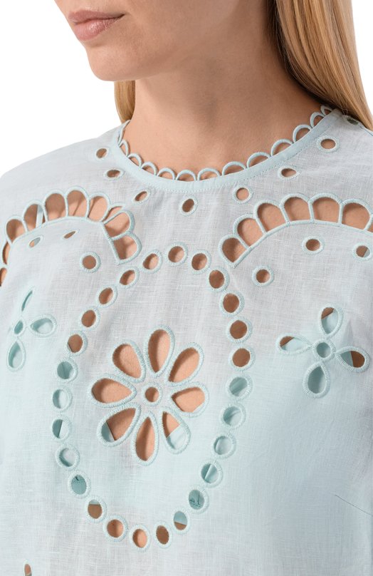 Льняной топ Zimmermann 6196TRS261 Голубой  6196TRS261 Фото 5