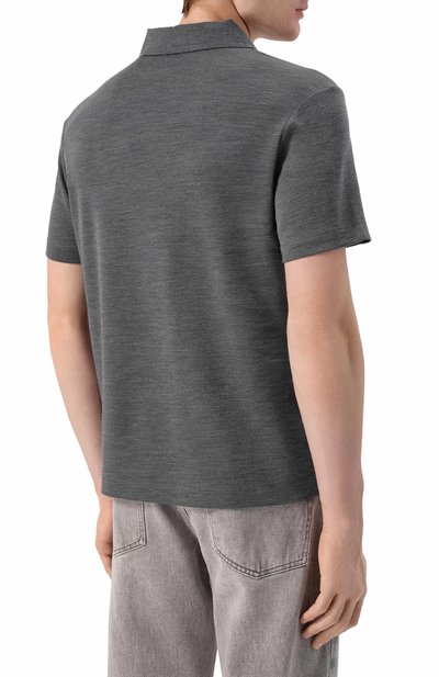 Поло из шерсти и шелка PAUL&SHARK темно-серого цвета по цене 49850 руб., арт. 15311701/3XL-6XL, фото 4 Поло из шерсти и шелка PAUL&SHARK, арт. 15311701/3XL-6XL, фото 4