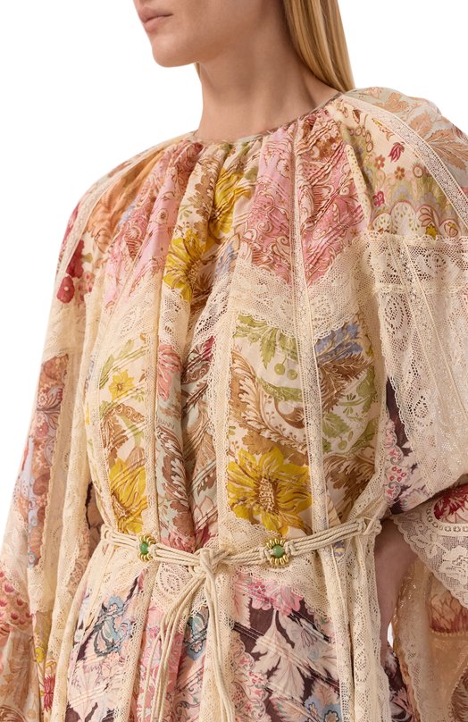 Хлопковое платье Zimmermann 6499DRS263 Бежевый  6499DRS263 Фото 4