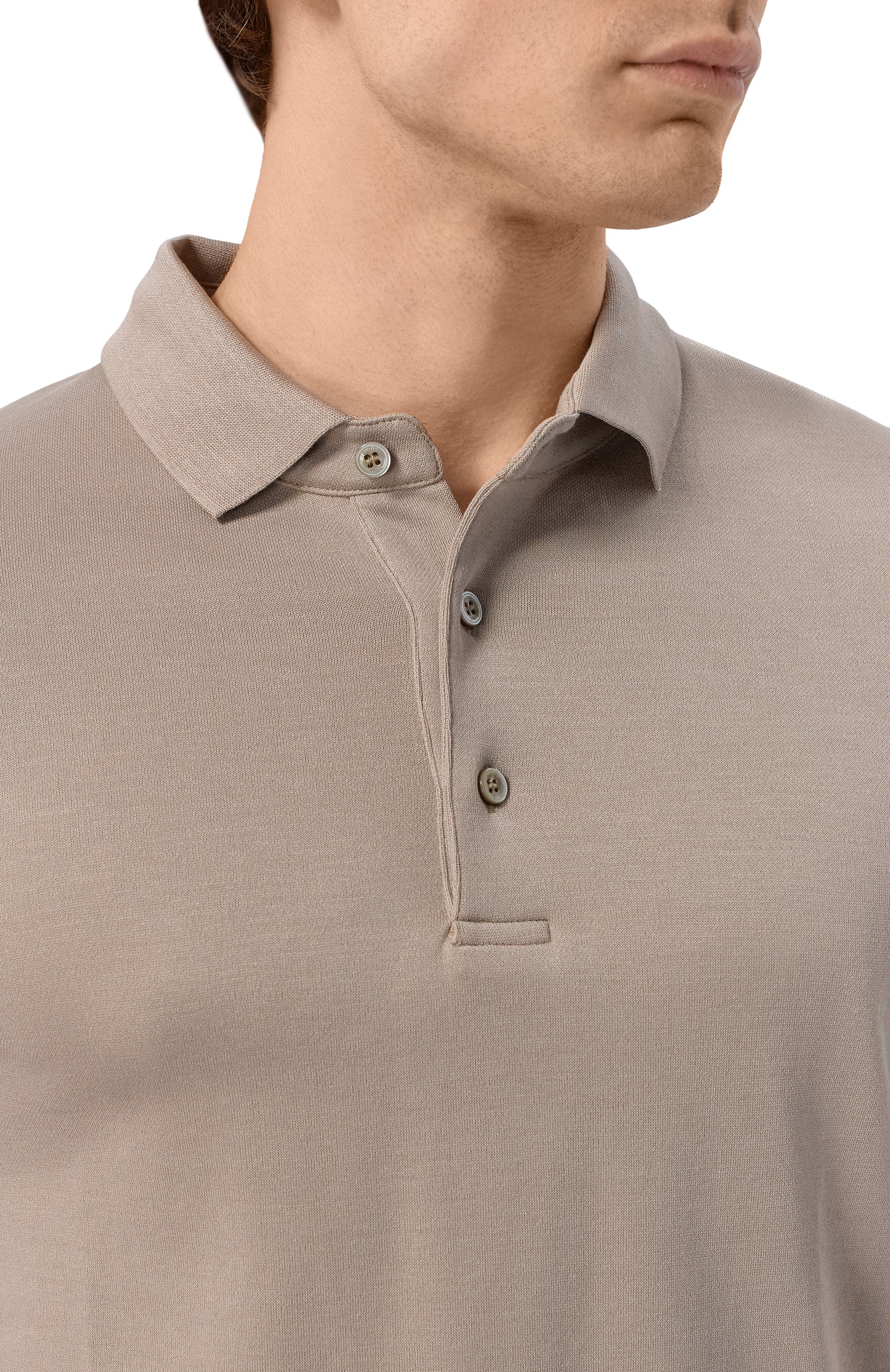 Хлопковое поло DUNO бежевого цвета по цене 19950 руб., арт. N0VUS/BARZI, фото 5 Хлопковое поло DUNO, арт. N0VUS/BARZI, фото 5