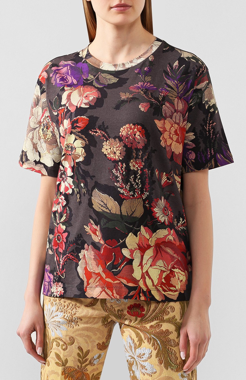 Хлопковая футболка DRIES VAN NOTEN разноцветного цвета по цене 22550 руб., арт. 201-11166-9620, фото 3 Хлопковая футболка DRIES VAN NOTEN, арт. 201-11166-9620, фото 3