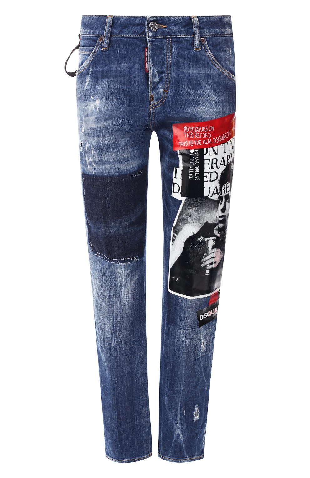Укороченные джинсы DSQUARED2 синего цвета по цене 78650 руб., арт. S75LB0149/S30342, фото 1 Укороченные джинсы DSQUARED2, арт. S75LB0149/S30342, фото 1