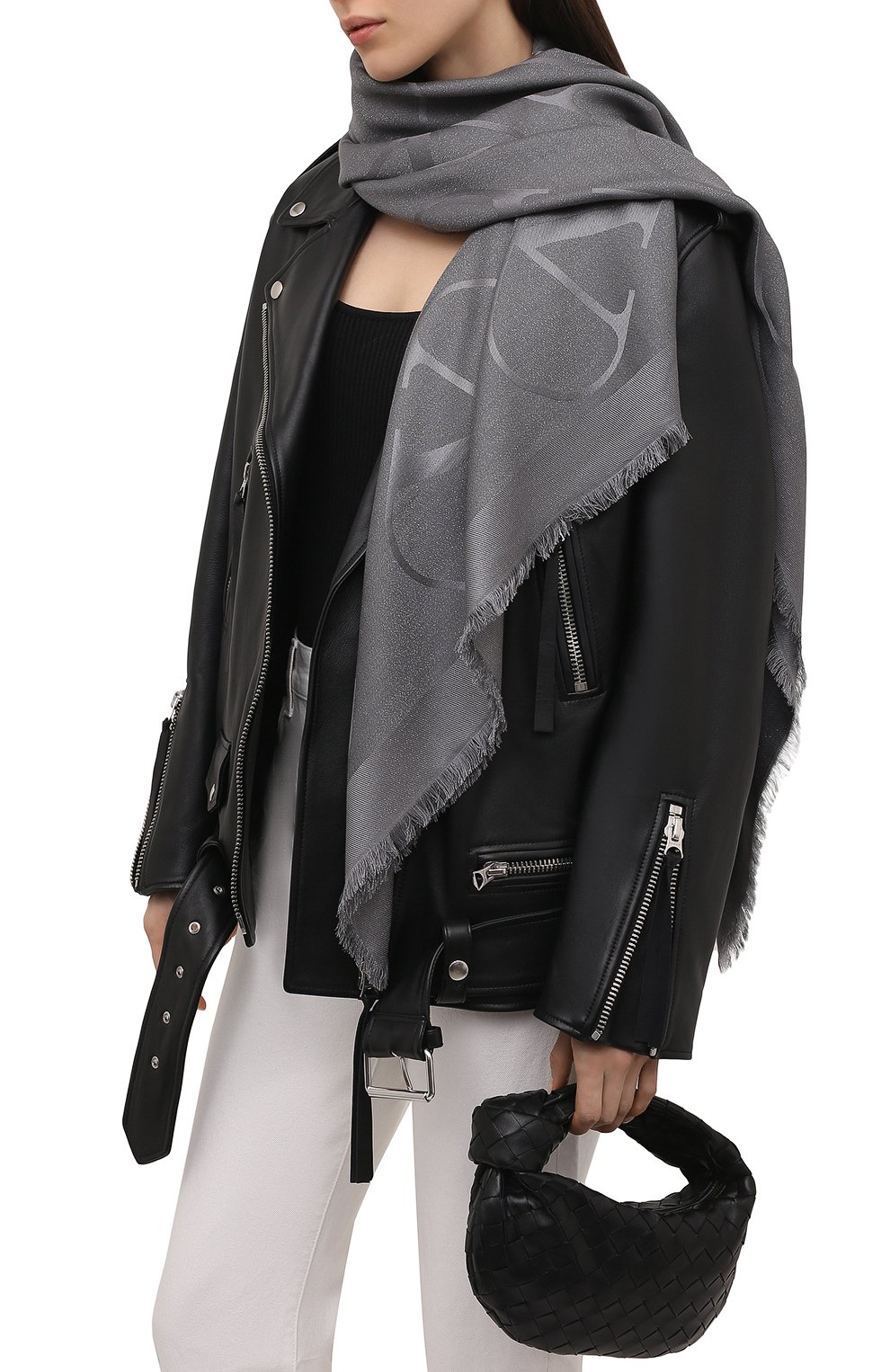 Шаль из шелка и шерсти VALENTINO, арт. XW2EB104/DNE, фото 2