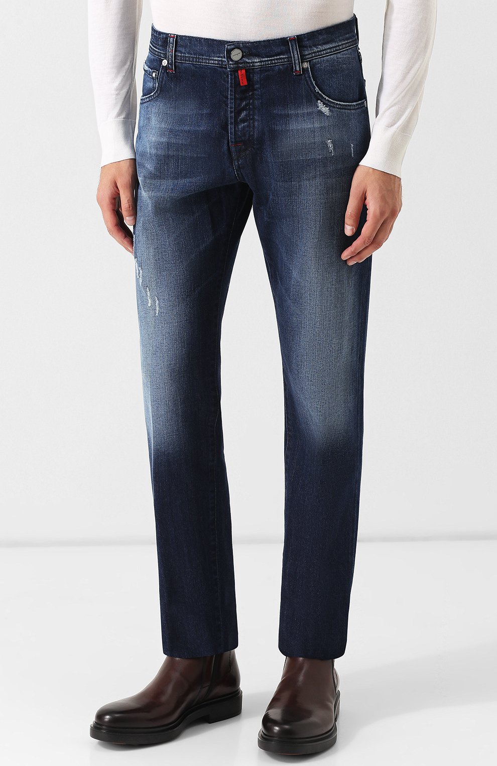 Джинсы прямого кроя с потертостями KITON, арт. UPNJS/J02R43, фото 3
